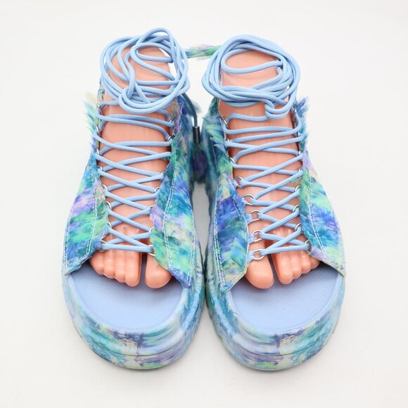 UGG X Collina Straga Goldenglow Platform Women's 8 Blue Floral Gladiator Sandals - Picture 4 of 12